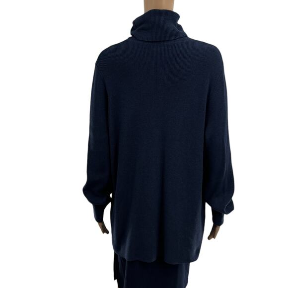 Universal Standard Navy Blue Aso Ribbed Turtleneck Sweater - Picture 9 of 12